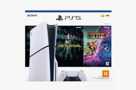 PlayStation 5 Slim Mídia Física Bundle com 02 Jogos Físicos